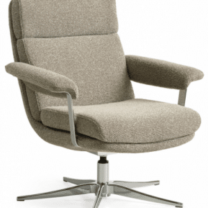 Callum lænestol med vippefunktion i stof H79 cm - Krom/Beige