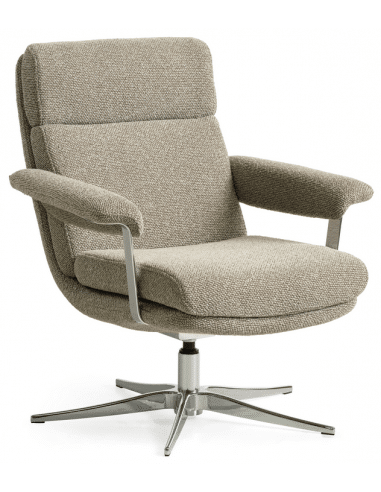 Callum lænestol med vippefunktion i stof H79 cm - Krom/Beige