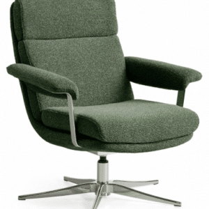 Callum lænestol med vippefunktion i stof H79 cm - Krom/Mosgrøn