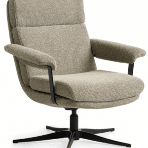 Callum lænestol med vippefunktion i stof H79 cm - Sort/Beige