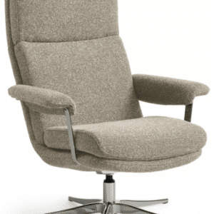 Connor lænestol med vippefunktion i stof H96,5 cm - Krom/Beige