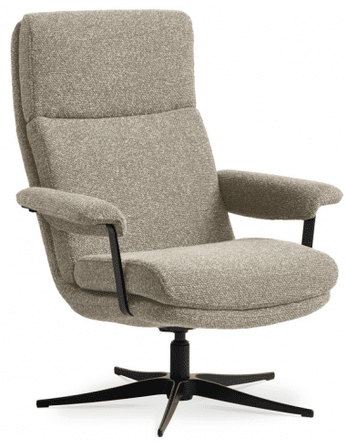 Connor lænestol med vippefunktion i stof H96,5 cm - Sort/Beige