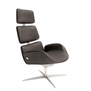 Skipper Cento High Lænestol - Samoa Læder - Hvid / Krom